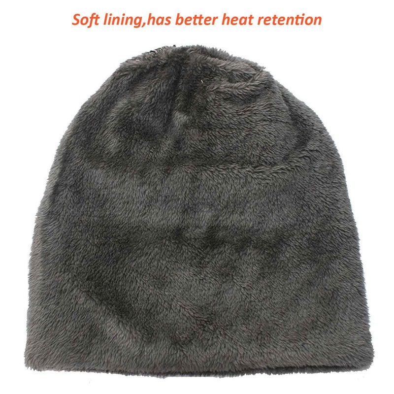 HINDAWI Winter Beanie for Girls Boys Kids (5-14 Years) Warm Snow Knit Hats Windproof Slouchy Skull Cap Black - Image 3
